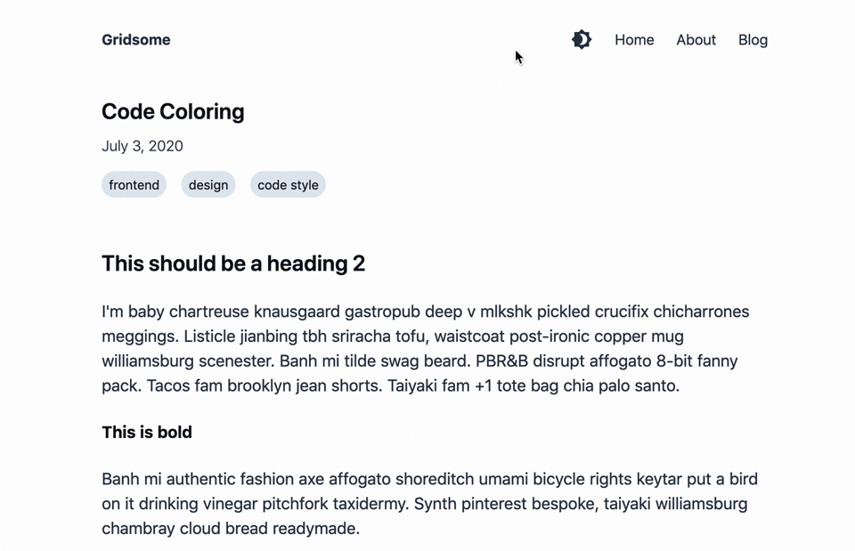 Gif of website changin between light and dark mode