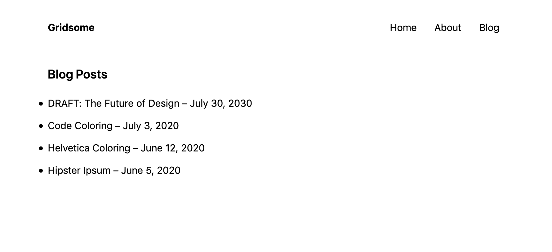 a list of 4 headlines with the first one prefixed with “DRAFT: “