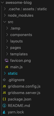 Gridsome folder structure.