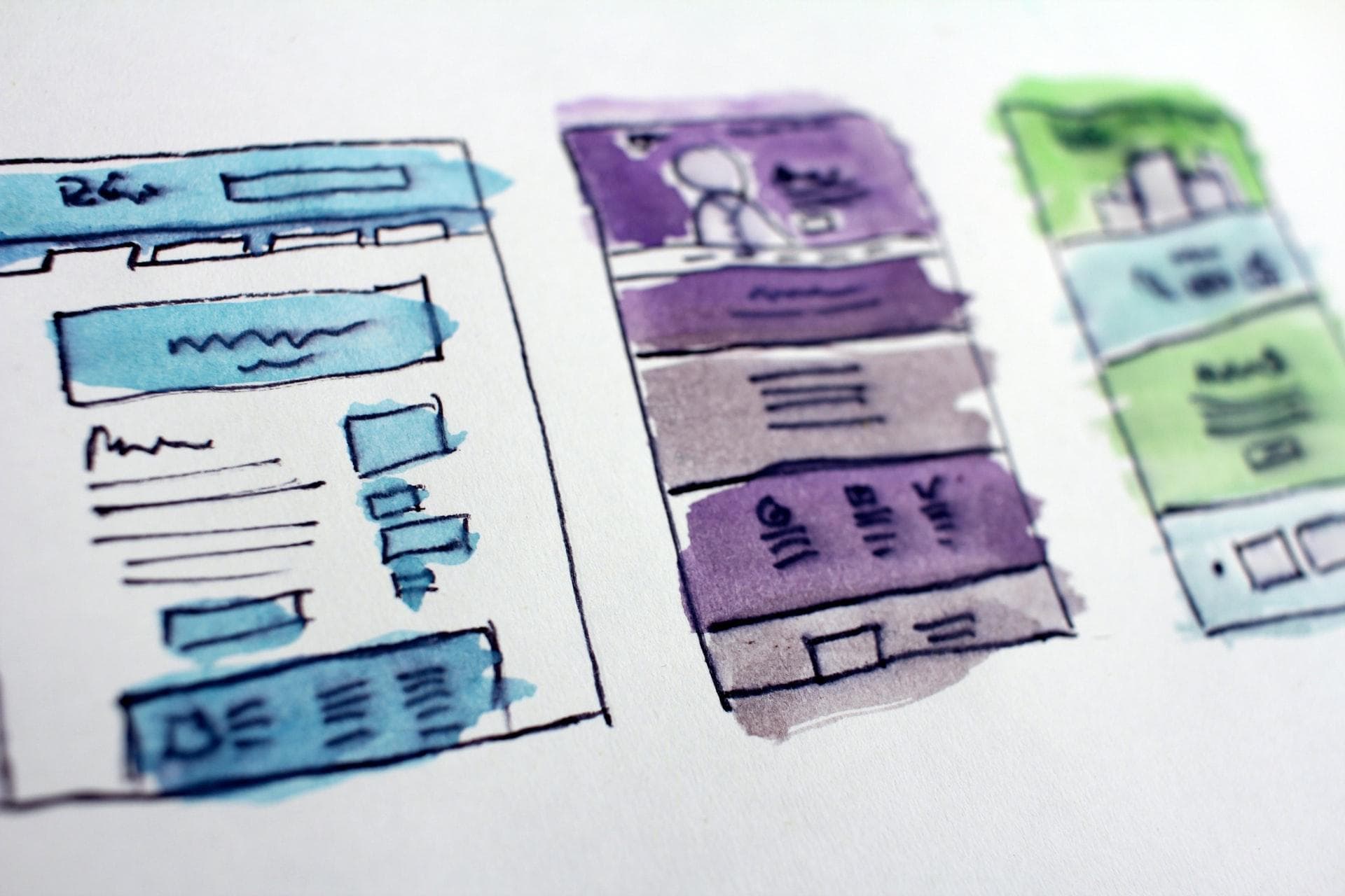 rough drafts of a website design